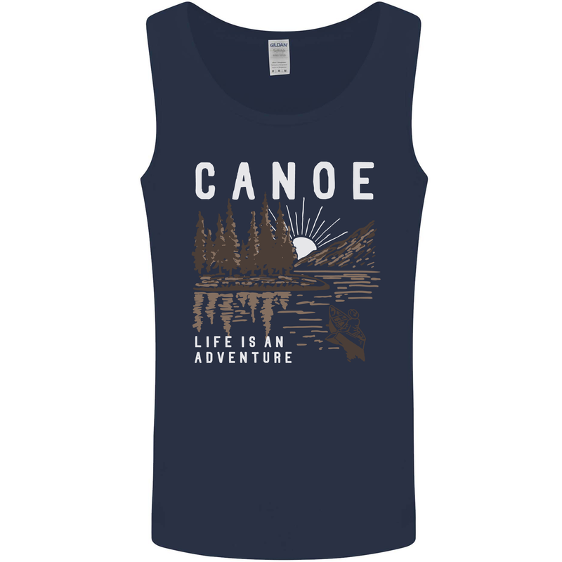 Canoe Adventure Canoeing Kayak Kayaking Mens Vest Tank Top Navy Blue