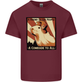 Capybara Comrade Mens Cotton T-Shirt Tee Top Maroon