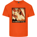 Capybara Comrade Mens Cotton T-Shirt Tee Top Orange
