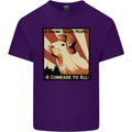 Capybara Comrade Mens Cotton T-Shirt Tee Top Purple