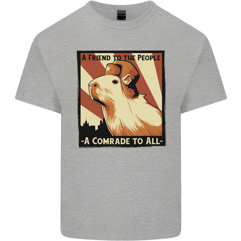 Capybara Comrade Mens Cotton T-Shirt Tee Top Sports Grey