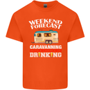 Caravan Weekend Forecast Caravanning Mens Cotton T-Shirt Tee Top Orange
