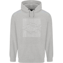 Carp Lines Fishing Fisherman Fish Angling Childrens Kids Hoodie Sports Grey