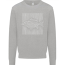 Carp Lines Fishing Fisherman Fish Angling Kids Sweatshirt Jumper Sports Grey