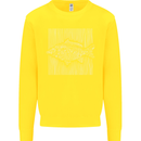 Carp Lines Fishing Fisherman Fish Angling Kids Sweatshirt Jumper Yellow