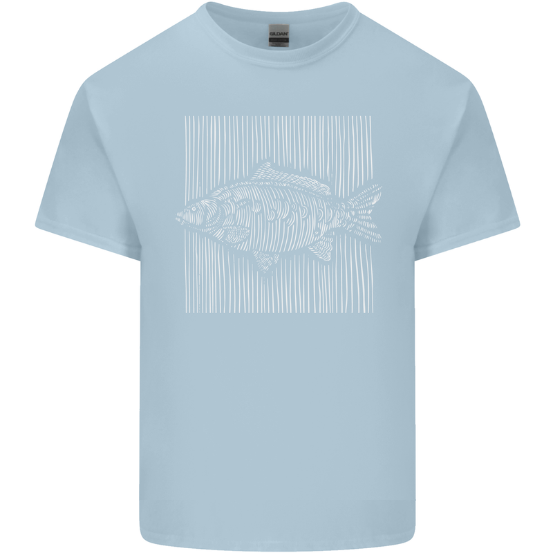 Carp Lines Fishing Fisherman Fish Angling Kids T-Shirt Childrens Light Blue