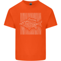 Carp Lines Fishing Fisherman Fish Angling Kids T-Shirt Childrens Orange