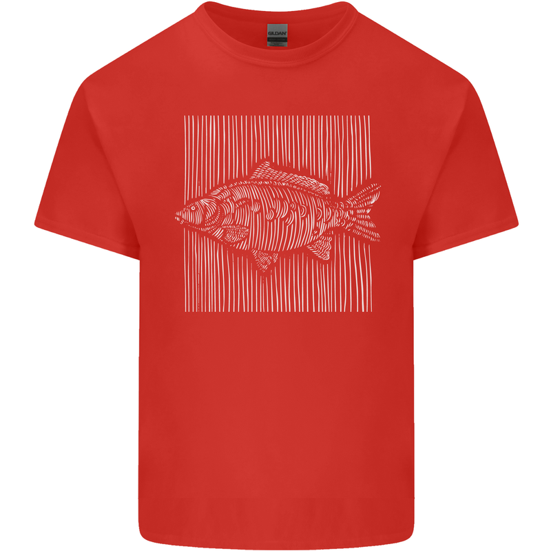 Carp Lines Fishing Fisherman Fish Angling Kids T-Shirt Childrens Red