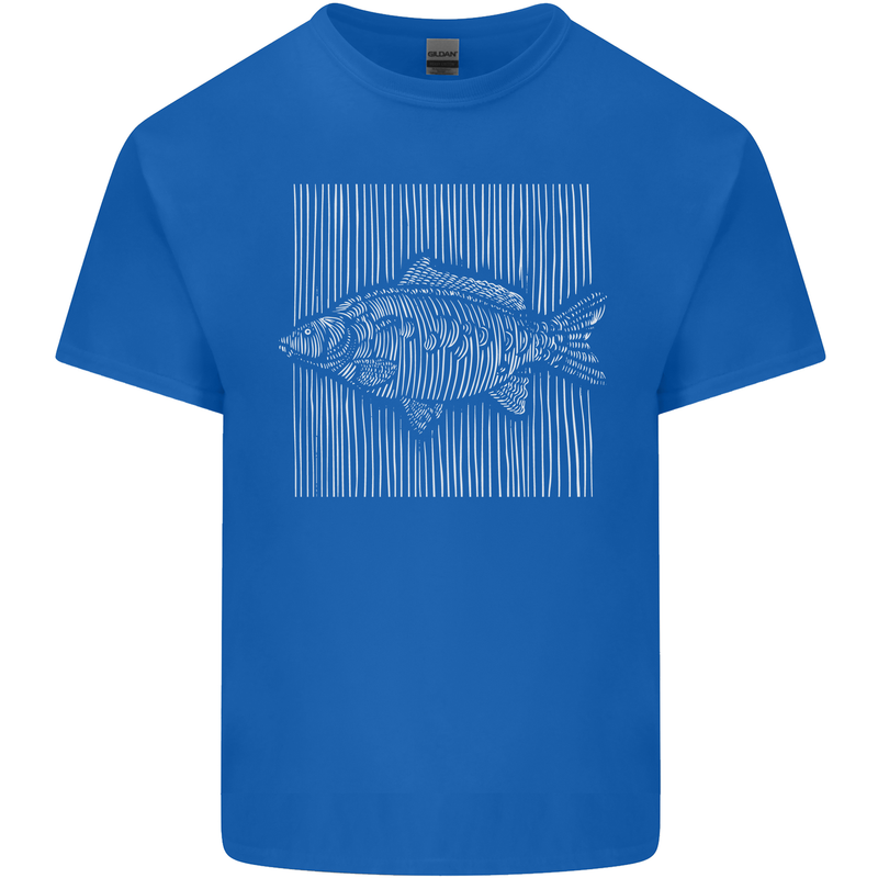 Carp Lines Fishing Fisherman Fish Angling Kids T-Shirt Childrens Royal Blue