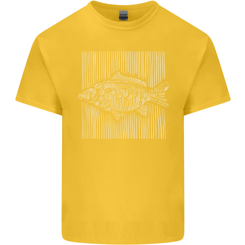 Carp Lines Fishing Fisherman Fish Angling Kids T-Shirt Childrens Yellow