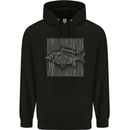 Carp Lines Fishing Fisherman Fish Angling Mens 80% Cotton Hoodie Black