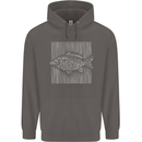Carp Lines Fishing Fisherman Fish Angling Mens 80% Cotton Hoodie Charcoal