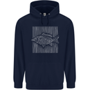 Carp Lines Fishing Fisherman Fish Angling Mens 80% Cotton Hoodie Navy Blue