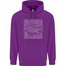 Carp Lines Fishing Fisherman Fish Angling Mens 80% Cotton Hoodie Purple