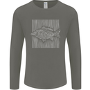 Carp Lines Fishing Fisherman Fish Angling Mens Long Sleeve T-Shirt Charcoal