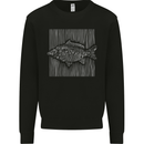 Carp Lines Fishing Fisherman Fish Angling Mens Sweatshirt Jumper Black