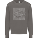 Carp Lines Fishing Fisherman Fish Angling Mens Sweatshirt Jumper Charcoal