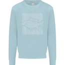 Carp Lines Fishing Fisherman Fish Angling Mens Sweatshirt Jumper Light Blue