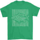 Carp Lines Fishing Fisherman Fish Angling Mens T-Shirt Cotton Gildan Irish Green