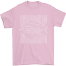 Carp Lines Fishing Fisherman Fish Angling Mens T-Shirt Cotton Gildan Light Pink