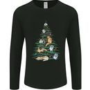 Cat Christmas Tree Mens Long Sleeve T-Shirt Black