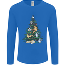 Cat Christmas Tree Mens Long Sleeve T-Shirt Royal Blue