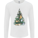 Cat Christmas Tree Mens Long Sleeve T-Shirt White