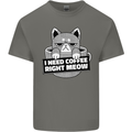 Cat I Need Coffee Right Meow Funny Mens Cotton T-Shirt Tee Top Charcoal