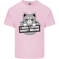 Cat I Need Coffee Right Meow Funny Mens Cotton T-Shirt Tee Top Light Pink