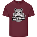 Cat I Need Coffee Right Meow Funny Mens Cotton T-Shirt Tee Top Maroon