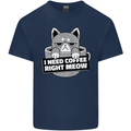 Cat I Need Coffee Right Meow Funny Mens Cotton T-Shirt Tee Top Navy Blue