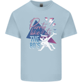 Cat Purrty Like It's the 80's Mens Cotton T-Shirt Tee Top Light Blue
