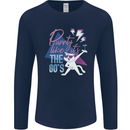Cat Purrty Like It's the 80's Mens Long Sleeve T-Shirt Navy Blue