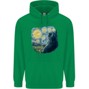 Cat Vangogh Funny Feline Painting Childrens Kids Hoodie Irish Green