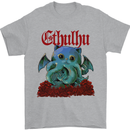 Cathulhu Funny Cat Cthulhu Parody Kraken Mens T-Shirt Cotton Gildan Sports Grey