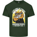 Cats I'm One of Those Morning People Funny Mens Cotton T-Shirt Tee Top Forest Green