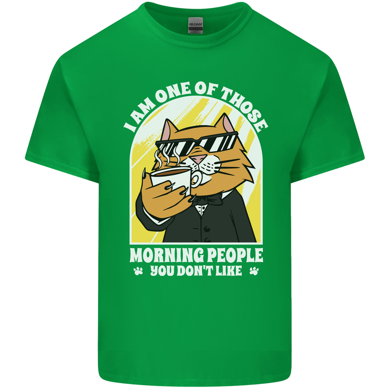 Cats I'm One of Those Morning People Funny Mens Cotton T-Shirt Tee Top Irish Green