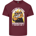 Cats I'm One of Those Morning People Funny Mens Cotton T-Shirt Tee Top Maroon