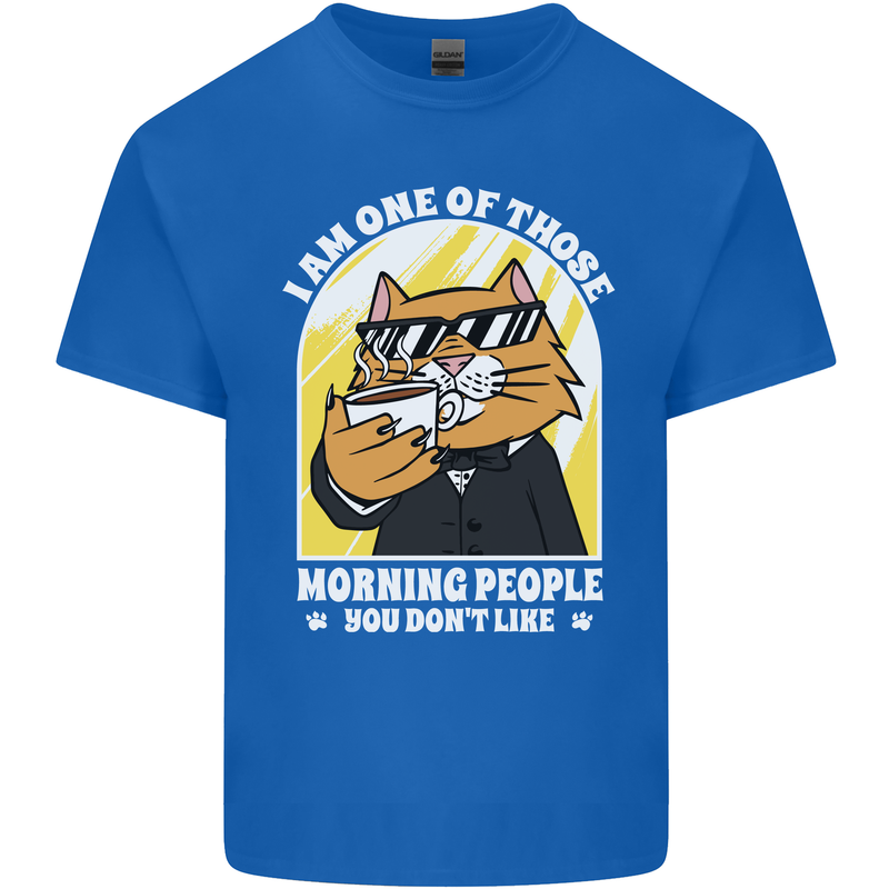 Cats I'm One of Those Morning People Funny Mens Cotton T-Shirt Tee Top Royal Blue