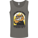 Cats I'm One of Those Morning People Funny Mens Vest Tank Top Charcoal