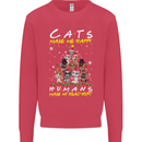 Cats Make Me Happy Funny Christmas Kids Sweatshirt Jumper Heliconia