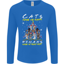 Cats Make Me Happy Funny Christmas Mens Long Sleeve T-Shirt Royal Blue