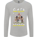 Cats Make Me Happy Funny Christmas Mens Long Sleeve T-Shirt Sports Grey
