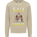 Cats Make Me Happy Funny Christmas Mens Sweatshirt Jumper Sand