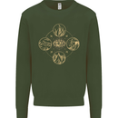 Celestial Elements Astrology Star Sign Kids Sweatshirt Jumper Forest Green