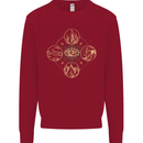 Celestial Elements Astrology Star Sign Kids Sweatshirt Jumper Red