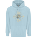 Celestial Elements Astrology Star Sign Mens 80% Cotton Hoodie Light Blue