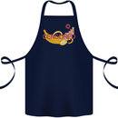 Censored Banana Funny Rude Sexy Cotton Apron 100% Organic Navy Blue