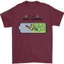 Charged Funny Bong Weed Cannabis Drugs Mens T-Shirt Cotton Gildan Maroon