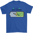 Charged Funny Bong Weed Cannabis Drugs Mens T-Shirt Cotton Gildan Royal Blue